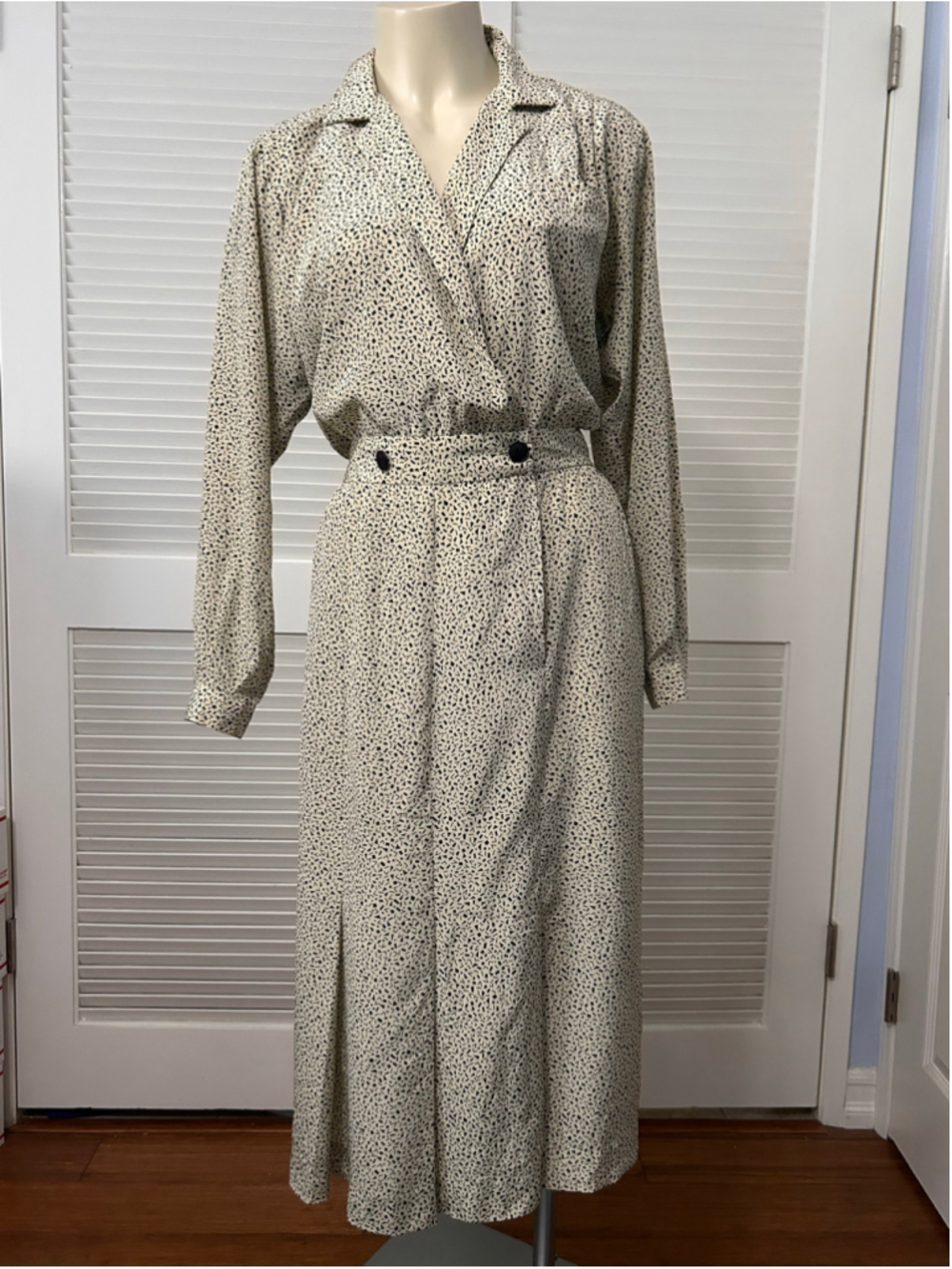 Vintage Liz Claiborne Geometric Print Wrap Dress Size 6 Midi 1980s